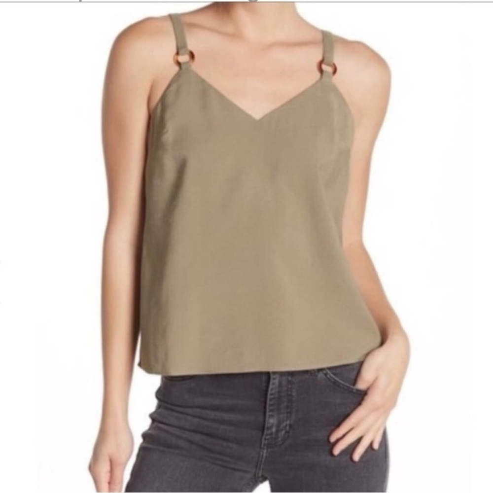 NWT Topshop Olive Green Tilda Ring Detail V Neckline Camisole Tank Top 6